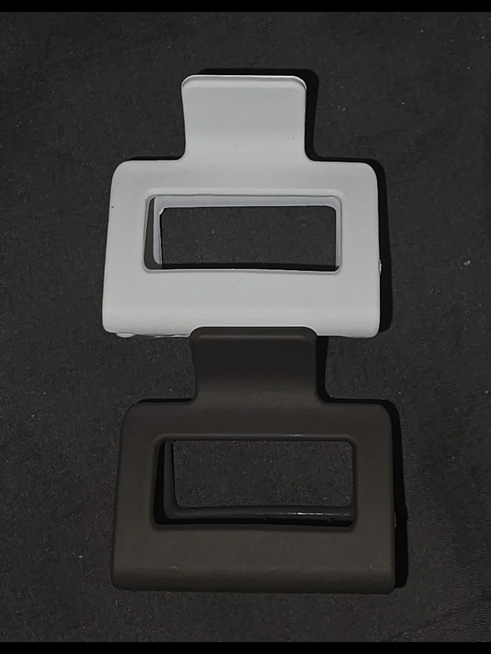 Medium Sized Minimalist Rectangle Hair Clips - Dark Brown & Beige BNIB